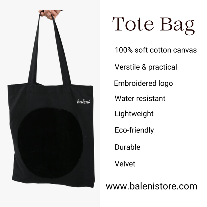 Soft Cotton Canvas & Velvet Embroidered Tote Bag