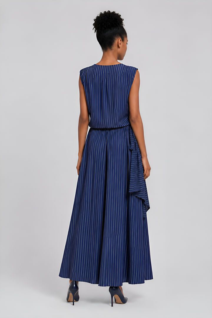 Women's Pinstripe Maxi Skirt Set Side View