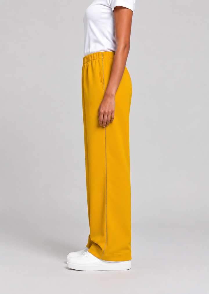 Wide-Leg Cotton Spandex Pants