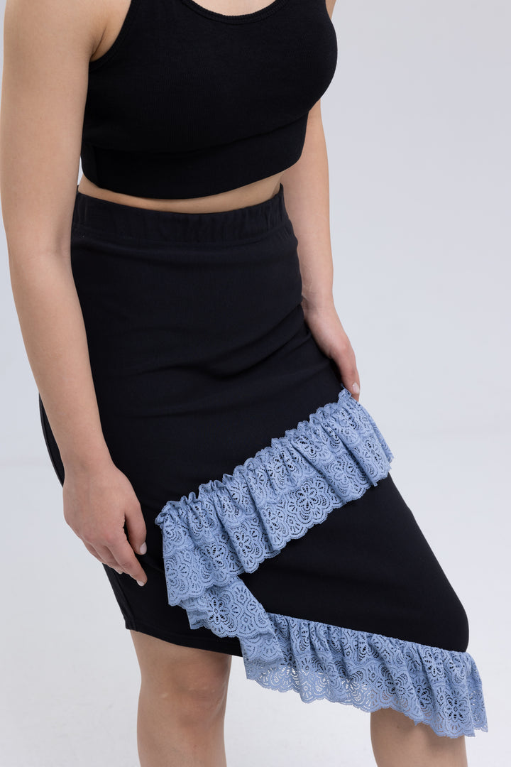 Asymmetrical midi skirt made in Armenia