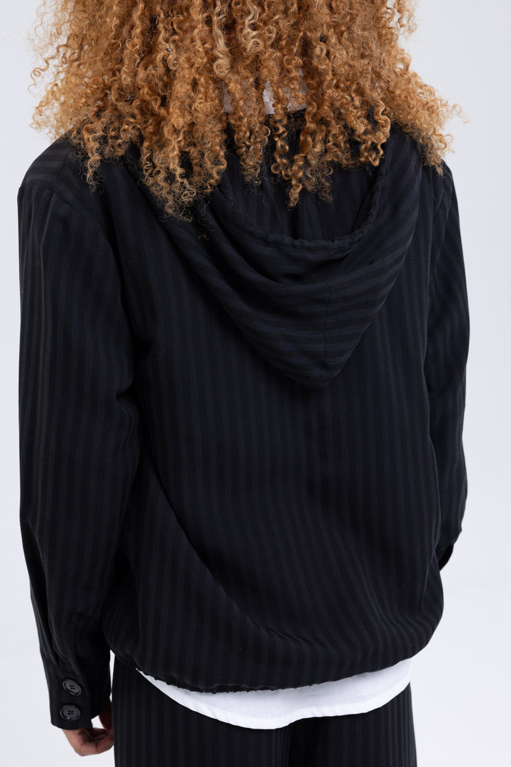 High-waist striped wide-leg trackpants