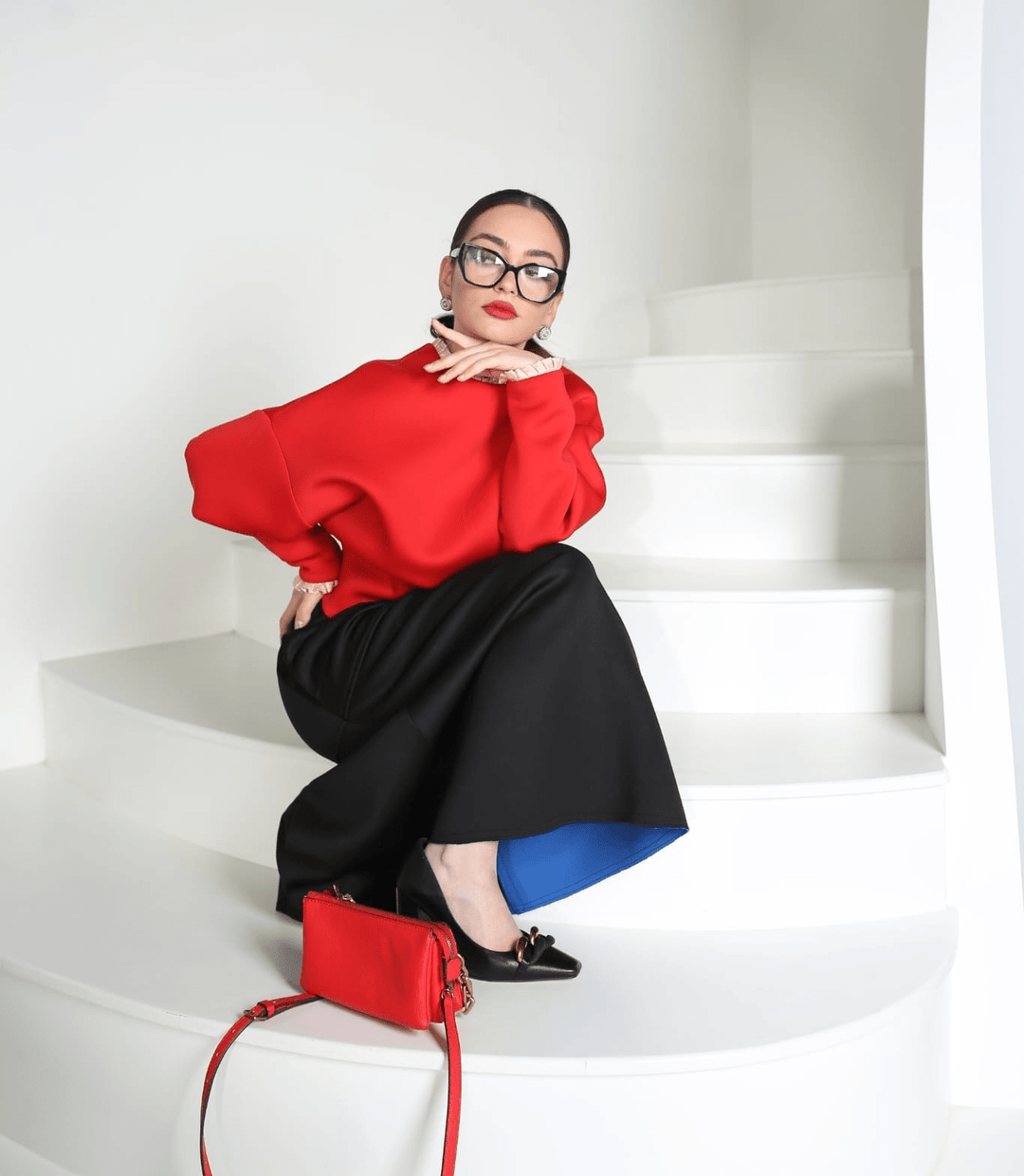Two-tone space cotton skirt
