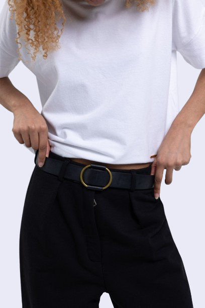 Black wide-leg trousers for women, made in Armenia - Baleni