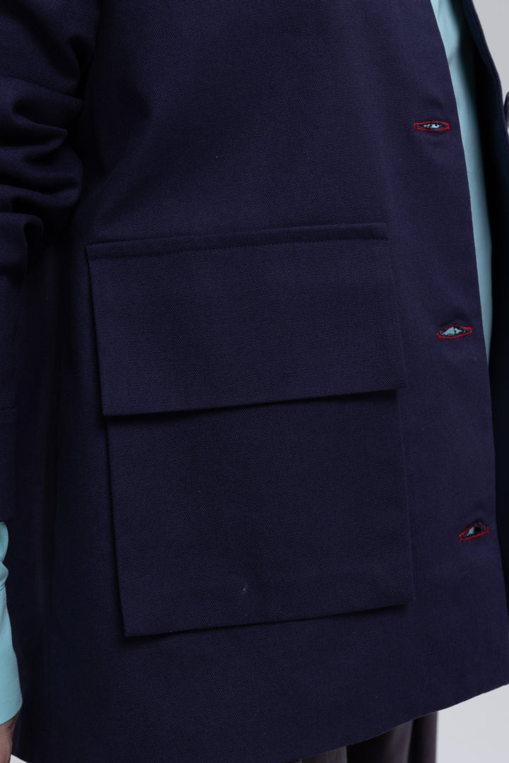 Oversized blue blazer made in Armenia