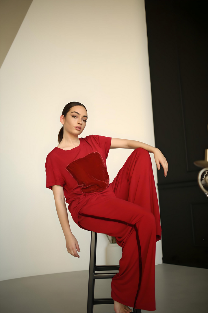 Burgundy two piece set made in Armenia