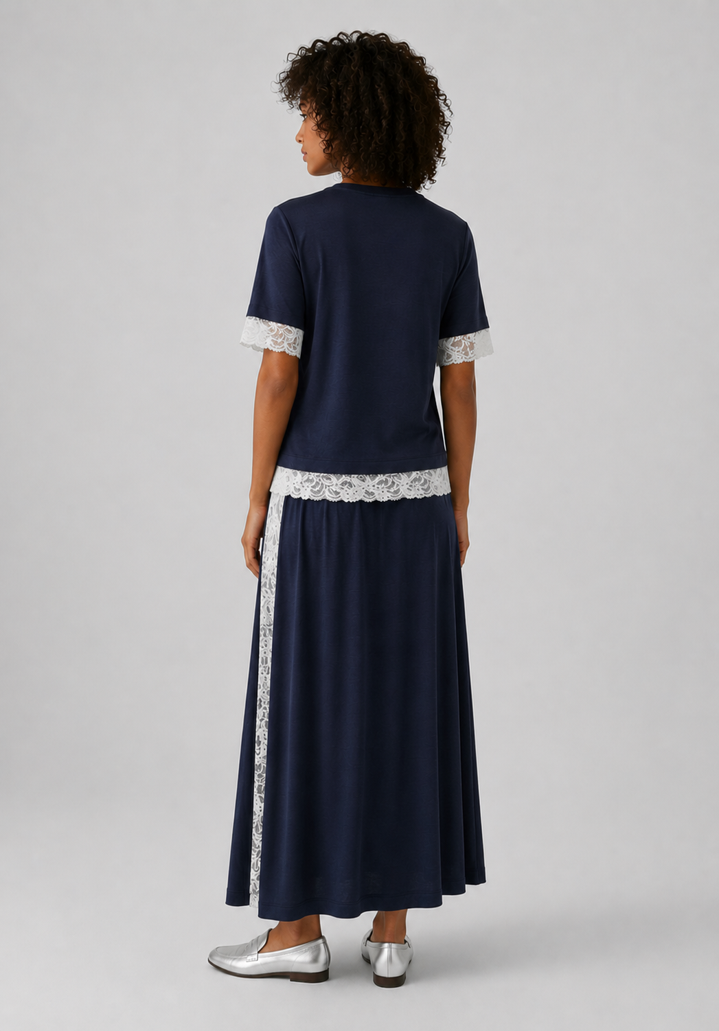 Laced Organic Cotton Jersey Skirt Ensemble