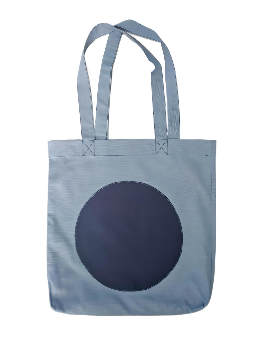 Two-tone cotton canvas tote bag front view