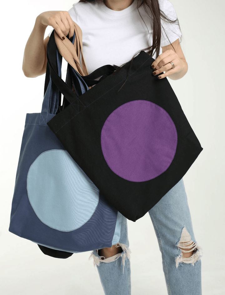 Two-tone canvas shoulder bag by Baleni