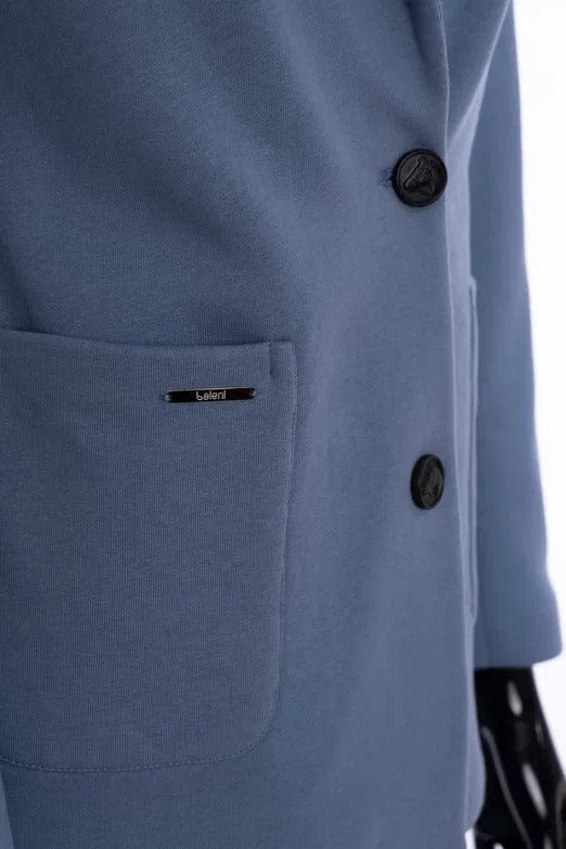 Cotton blend suit for women, single-breasted blazer - Baleni