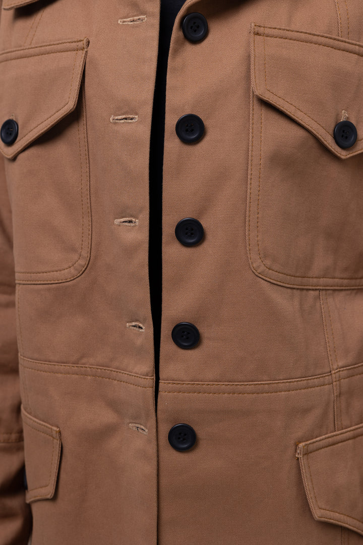 Cotton twill jacket for women, hip length - Baleni