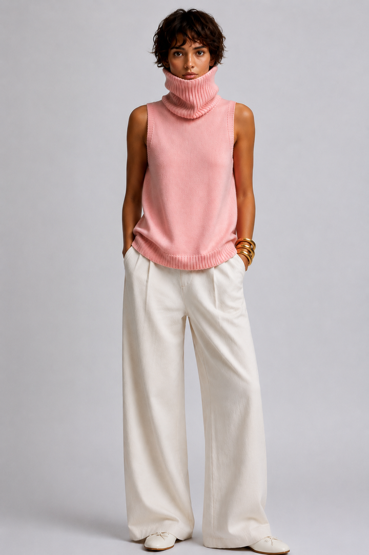Sculptural Sleeveless Knit Top