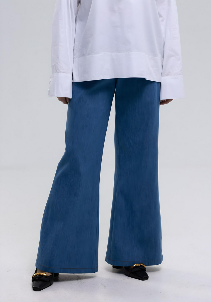 Dark wash flare jeans for women in stretch denim - Baleni