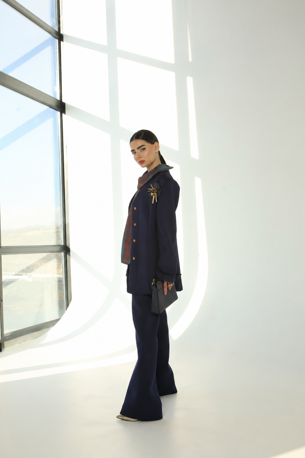 Space Cotton Stretchy Trousers Ensemble