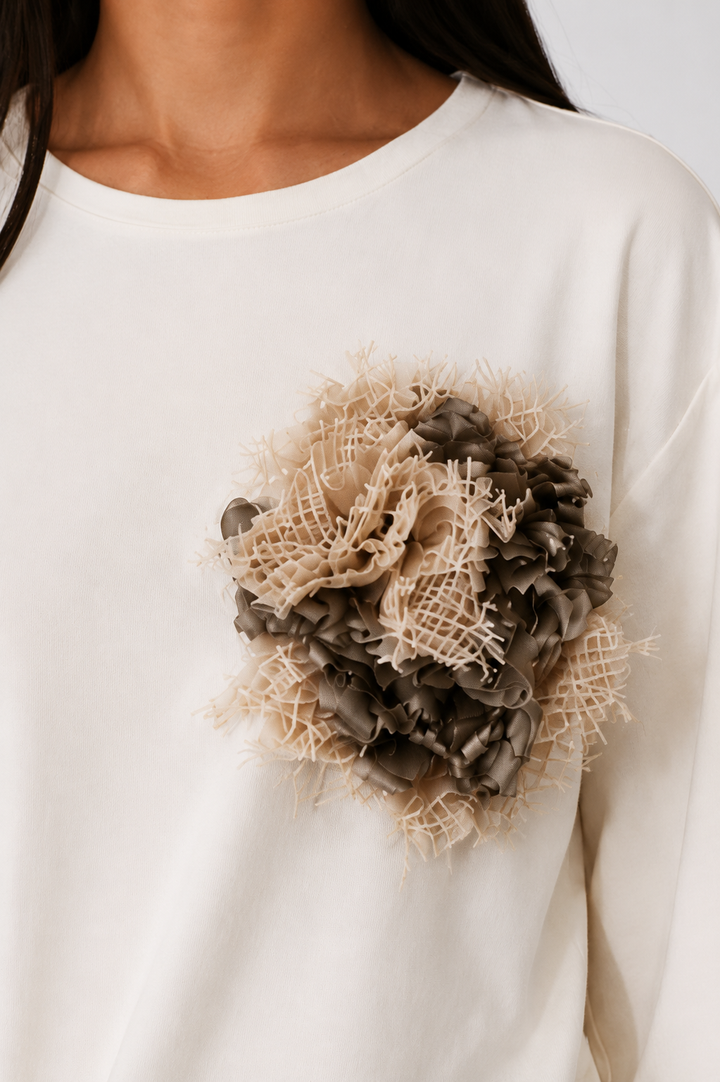 High Quality Unbrushed French Terry Cotton Blouse