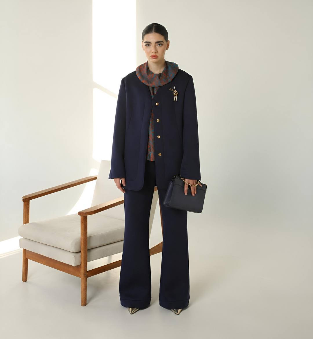 Space Cotton Stretchy Trousers Ensemble