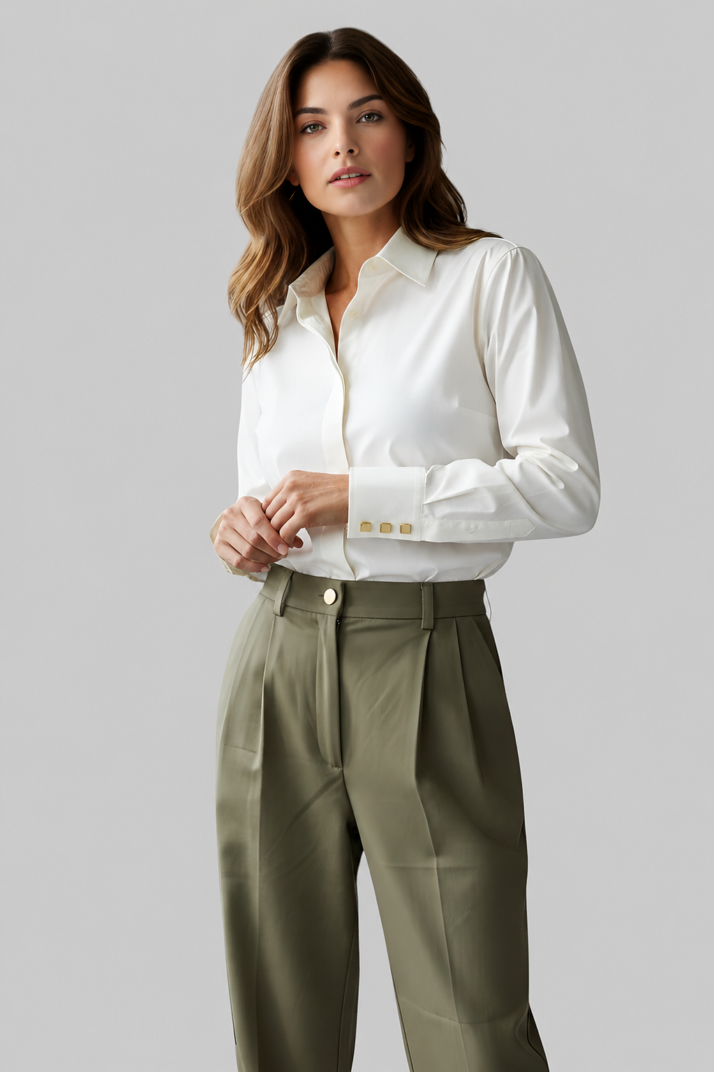 Cotton Relaxed Shirt With Flat Nail Heads