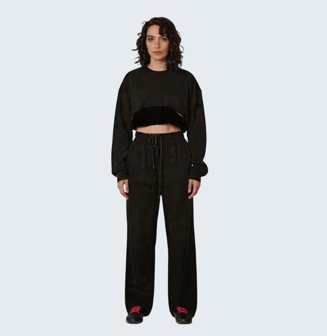 Silk Velvet Woven Cotton Three Pieces Tracksuit