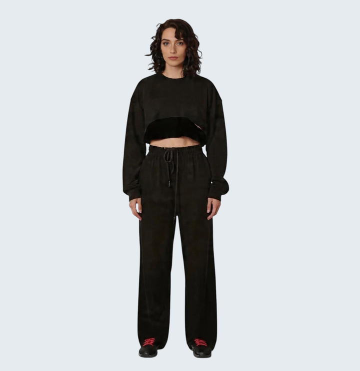 Silk Velvet Woven Cotton Three Pieces Tracksuit
