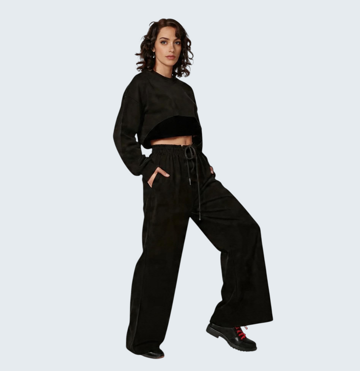 Silk Velvet Woven Cotton Three Pieces Tracksuit