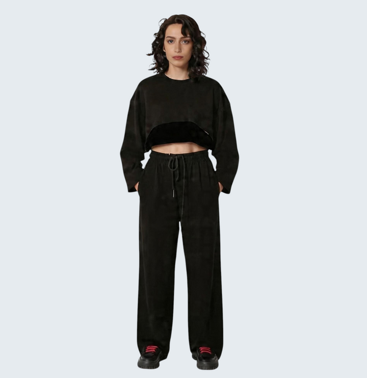 Silk Velvet Woven Cotton Three Pieces Tracksuit