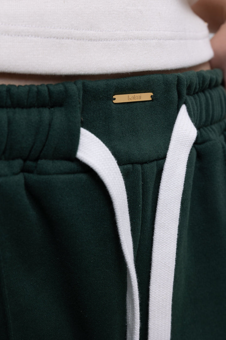 Deep green flare sweatpants made in Armenia
