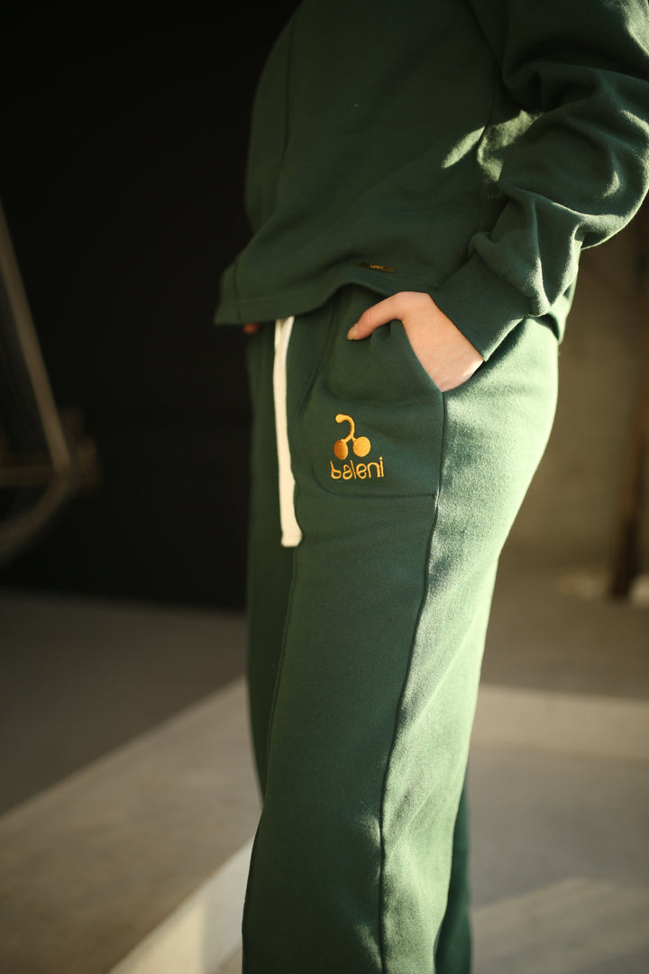 Green Tencel and wool tracksuit for women