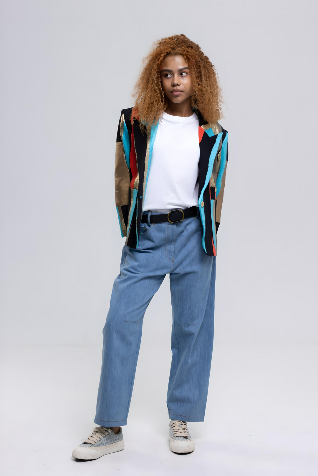 High rise steel blue jeans for women - Baleni