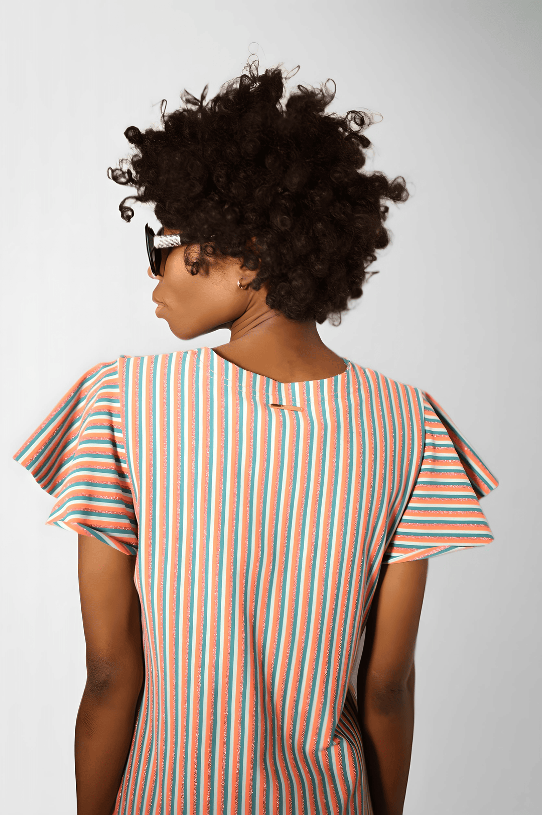 Narrow stripe lurex dress, made in Armenia - Baleni