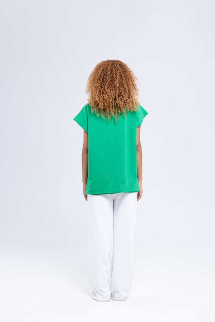 Women's mint green cap sleeve tee by Baleni