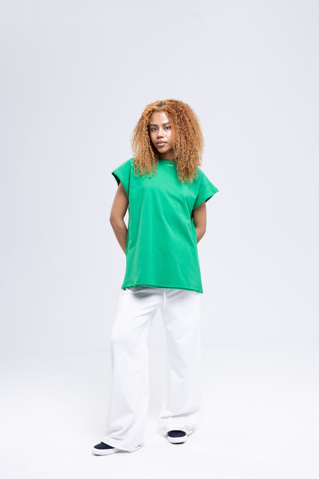 Boxy t-shirt in mint green front view