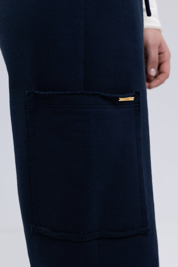 Dark navy cargo pants made in Armenia