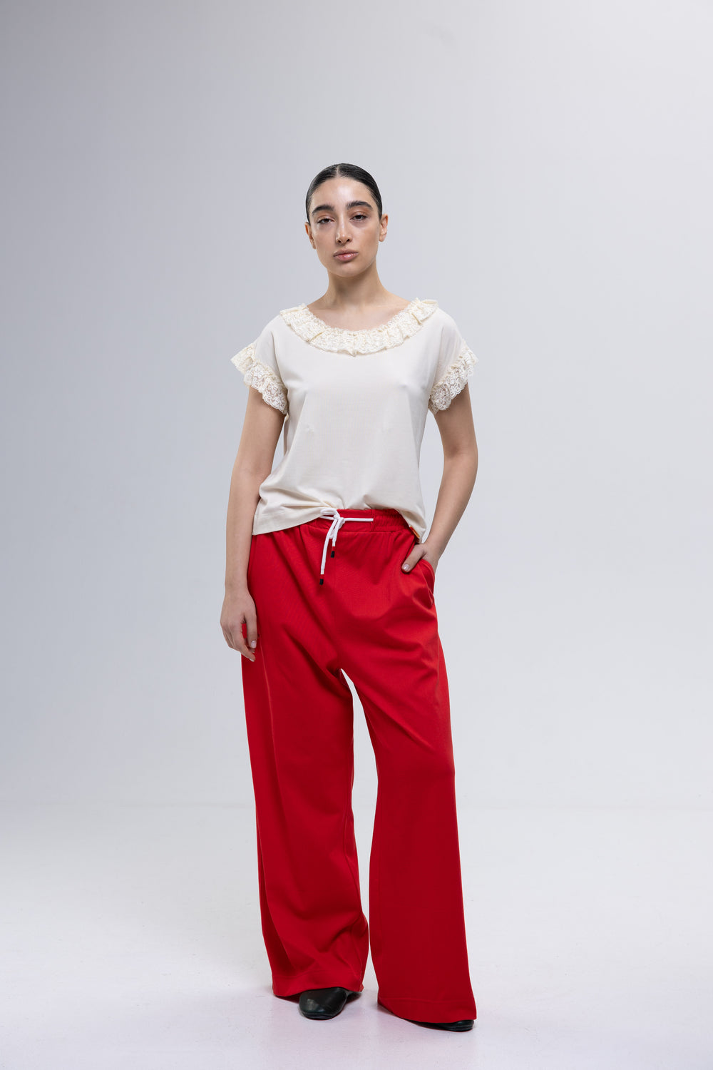 Women's lace trim blouse by Baleni