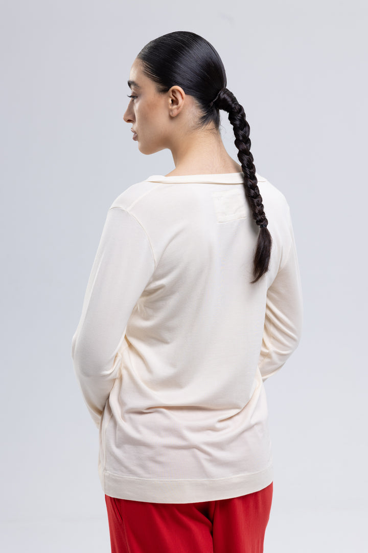 Scoop neck long sleeve top made in Armenia