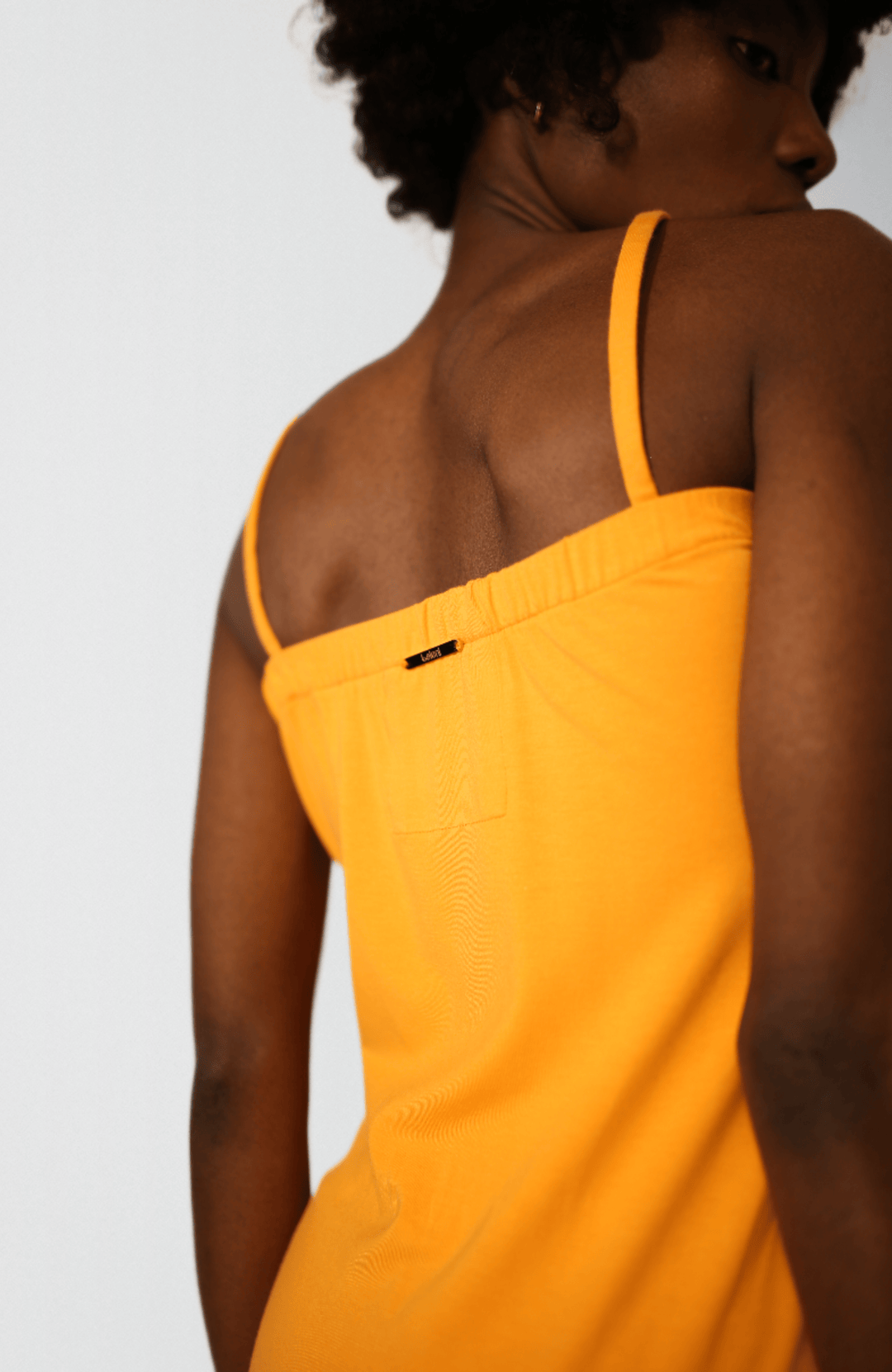 Orange asymmetrical maxi dress made in Armenia