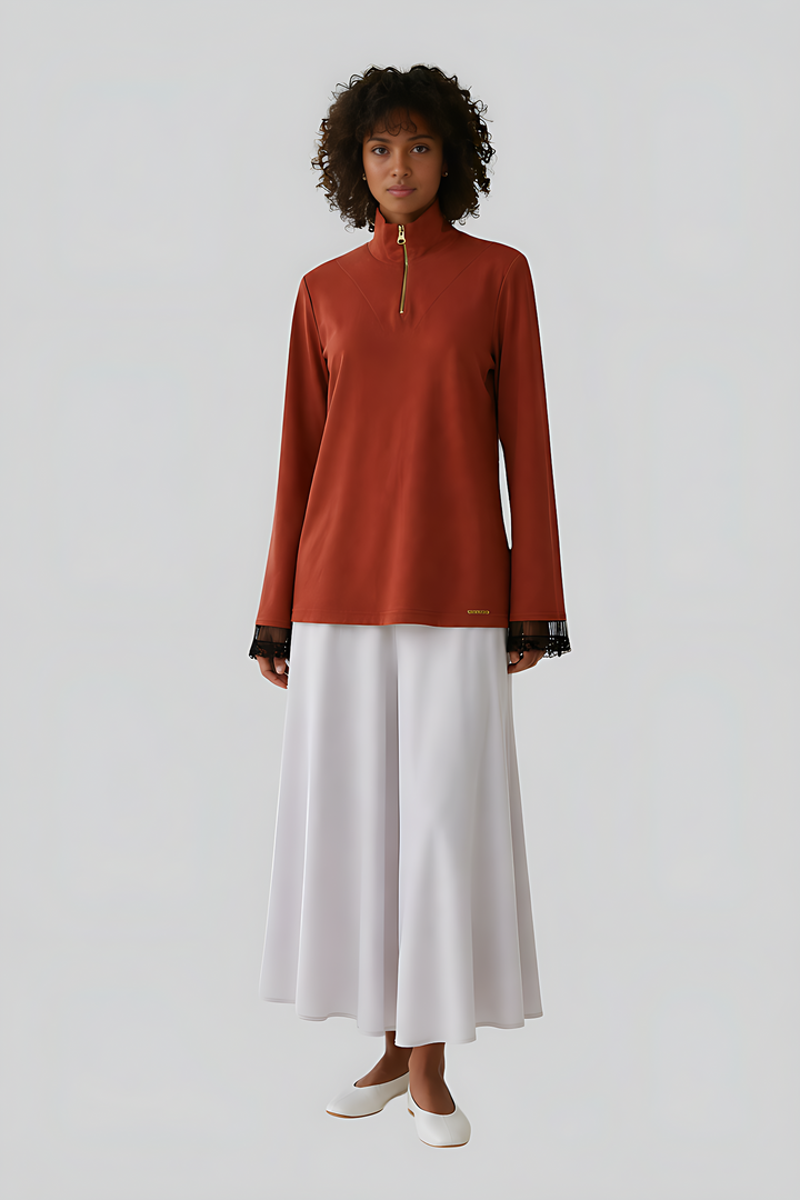 Organic Cotton High-Neck Top