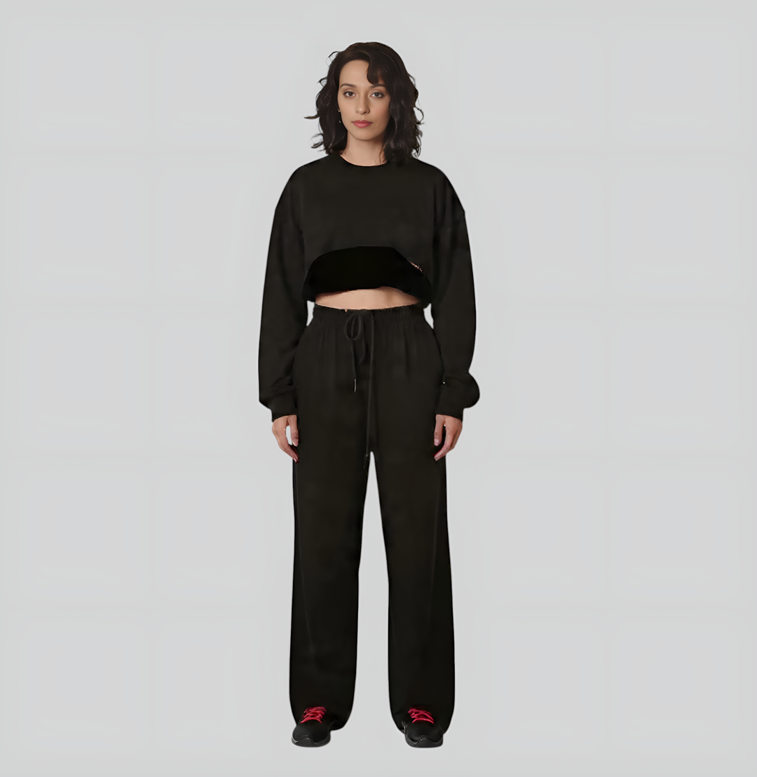 Silk Velvet Woven Cotton Three Pieces Tracksuit