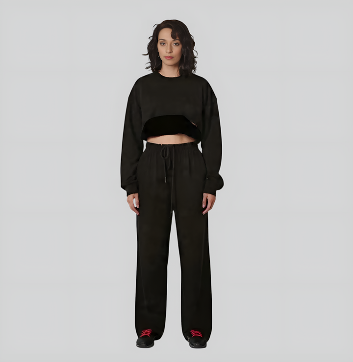 Silk Velvet Woven Cotton Three Pieces Tracksuit