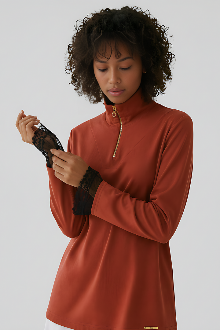 Organic Cotton High-Neck Top