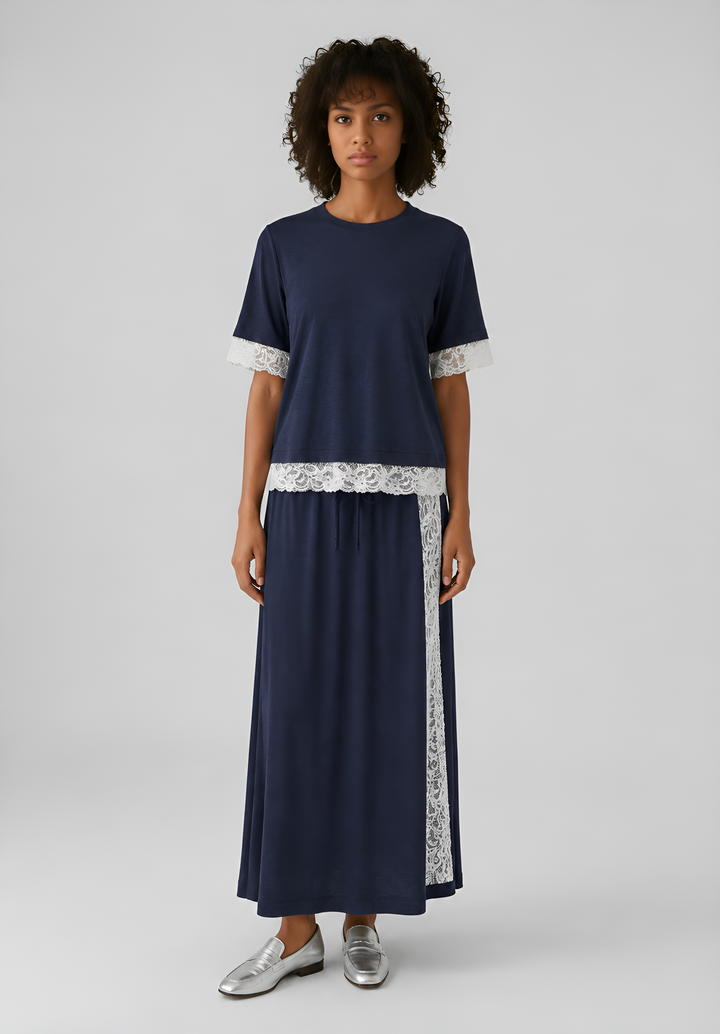 Laced Organic Cotton Jersey Skirt Ensemble