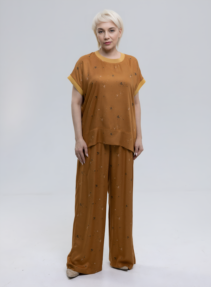 Viscose Wide-Leg Pants Ensemble