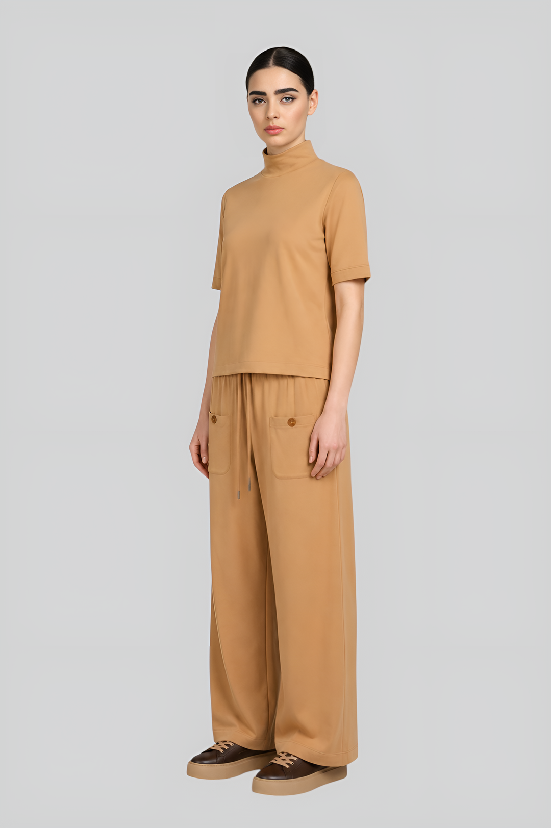 Wide-Leg Bamboo Cotton Jersey Outfit