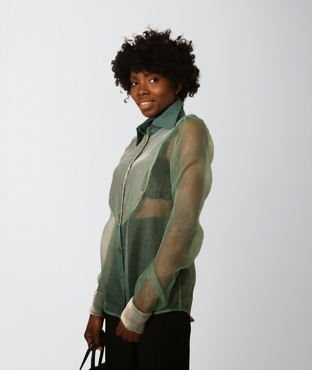 Silk Velvet Lightweight Organza Sheer Blouse