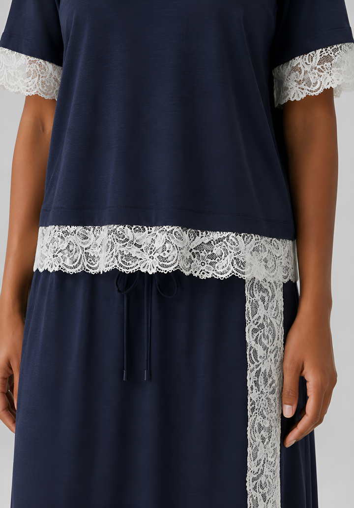 Laced Organic Cotton Jersey Skirt Ensemble