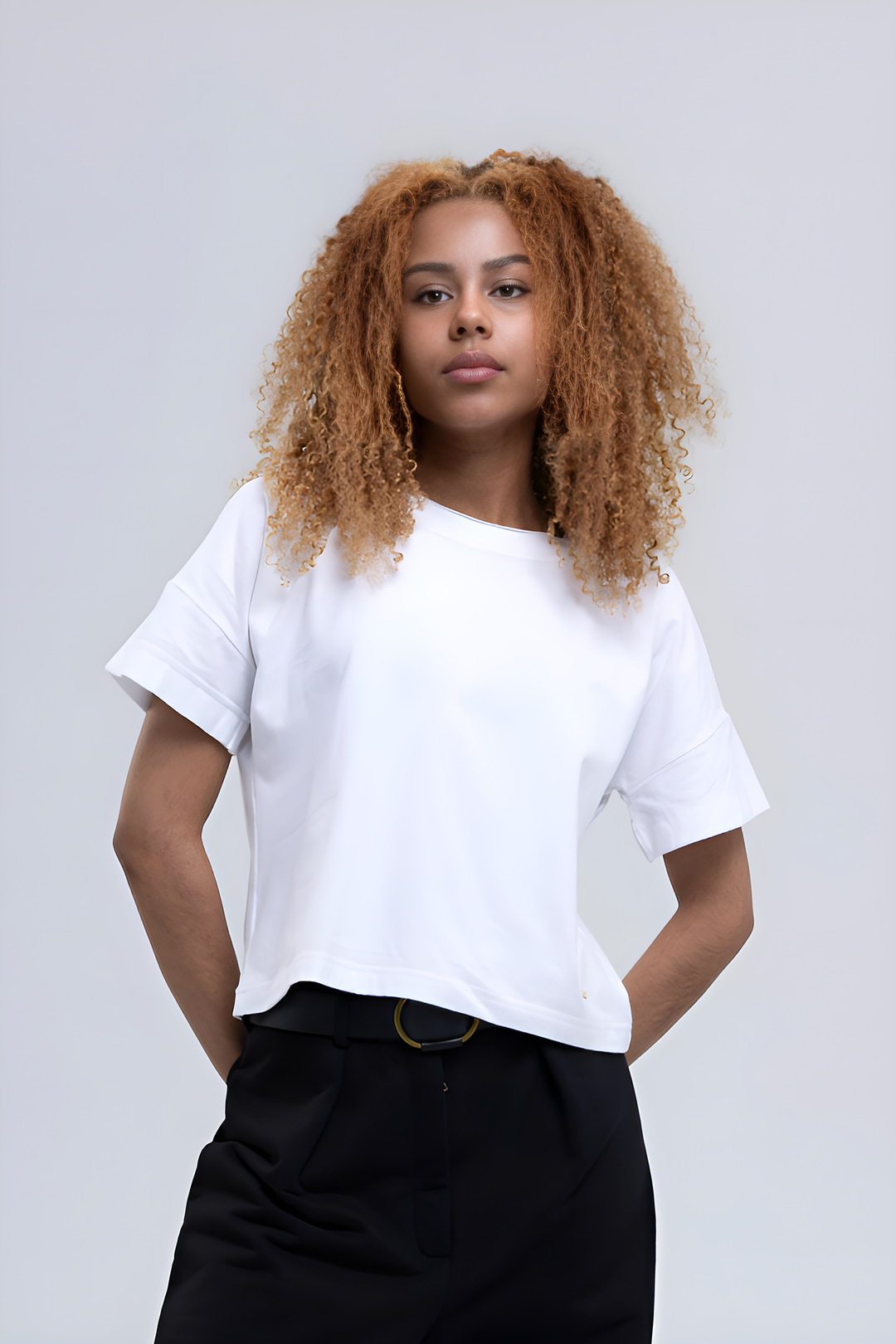 Casual Cropped Cotton T-Shirt