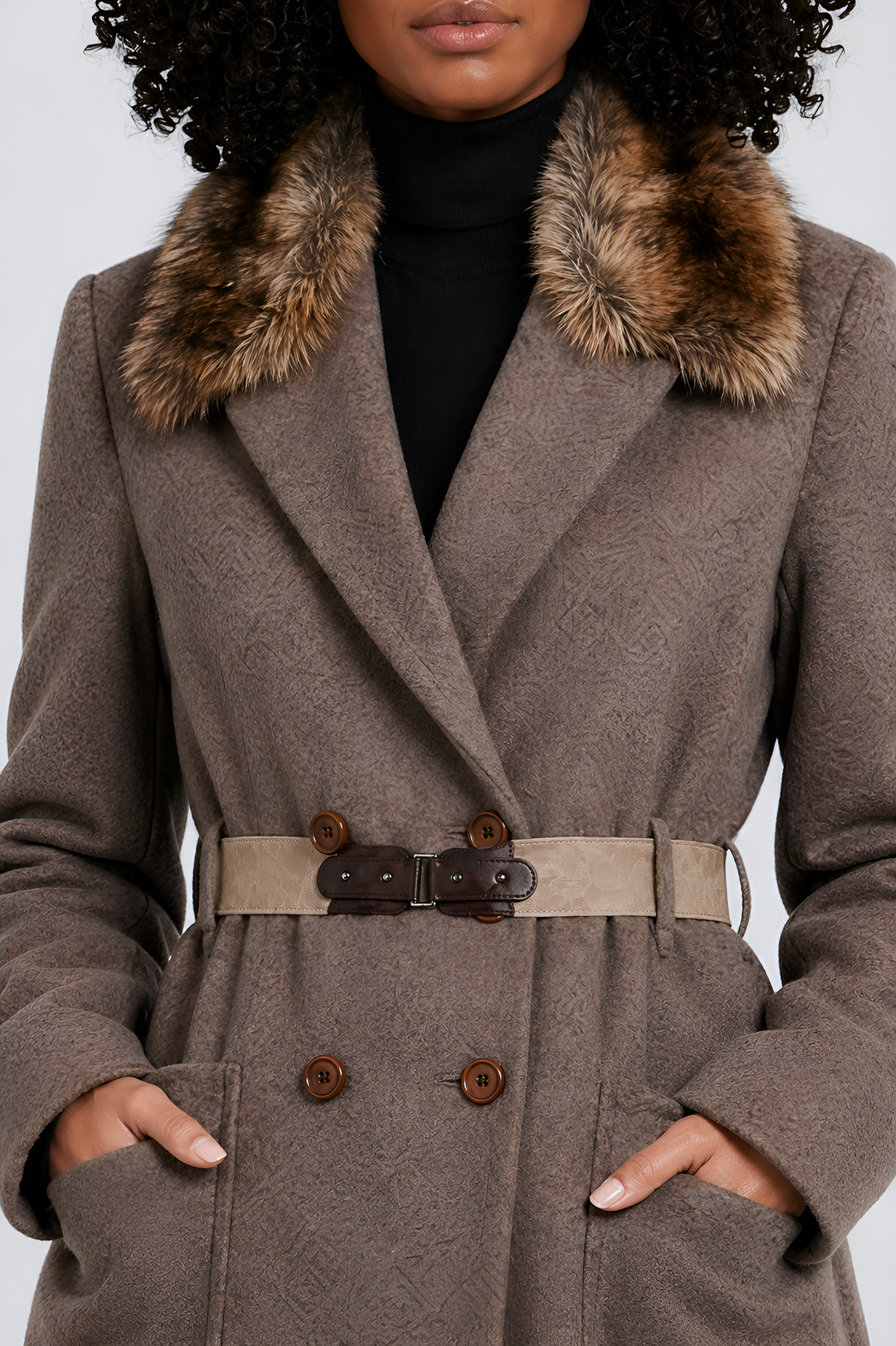 Virgin Sheep Wool Double-Breasted Coat
