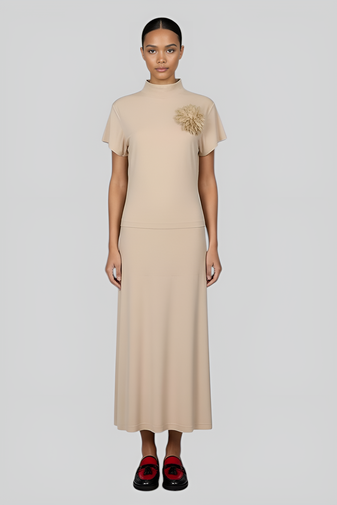 Bamboo Spandex Knit Jersey A-Line Skirt Ensemble