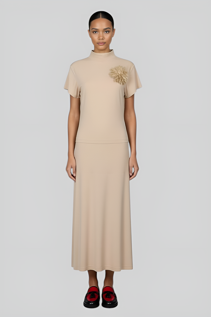 Bamboo Spandex Knit Jersey A-Line Skirt Ensemble