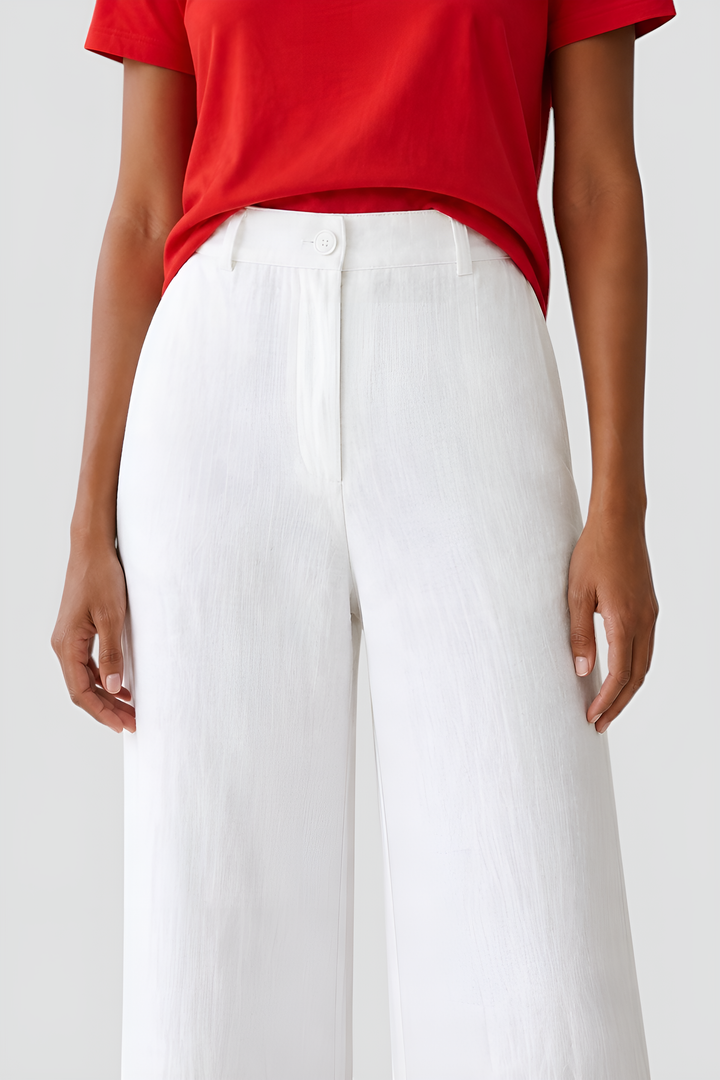 Wide-Leg Tailored Linen Trousers