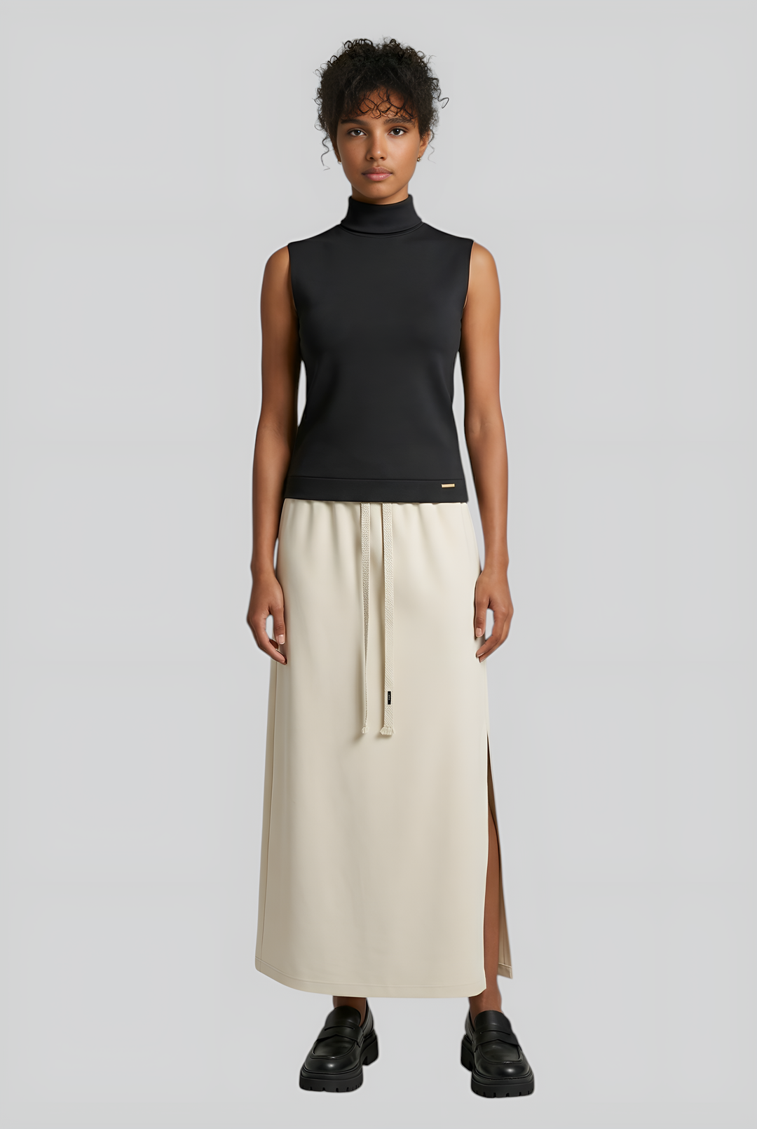 French Terry Cotton Elastane Maxi Skirt