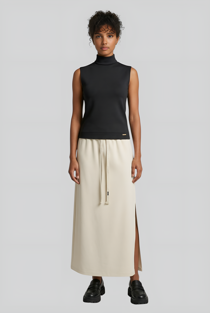 French Terry Cotton Elastane Maxi Skirt